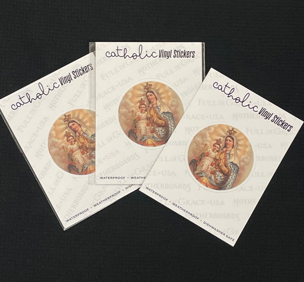 Our Lady of Mt. Carmel & Jesus Sticker Decal