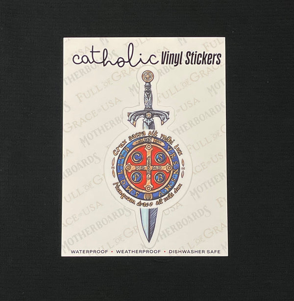 Large St. Benedict Sword Sticker Decal
