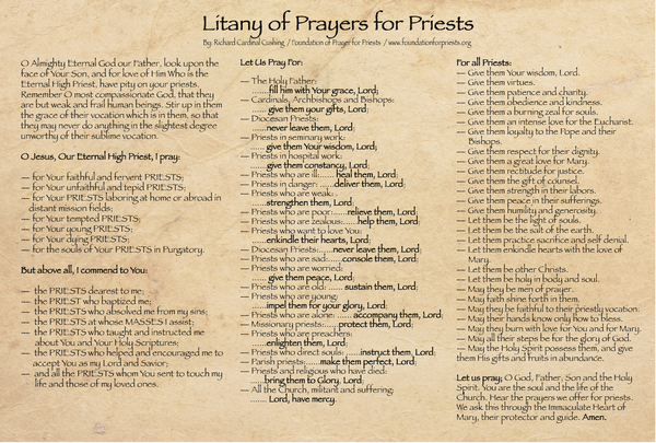 Litany of Prayers for Priests