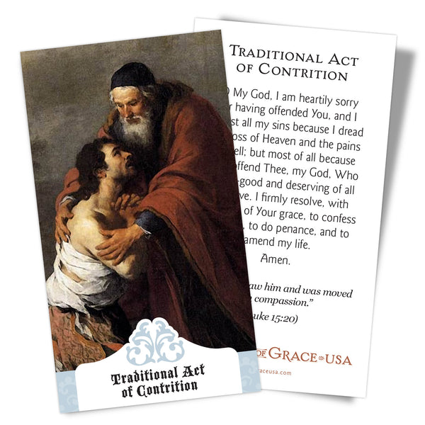 Traditional Act of Contrition Holy Card.