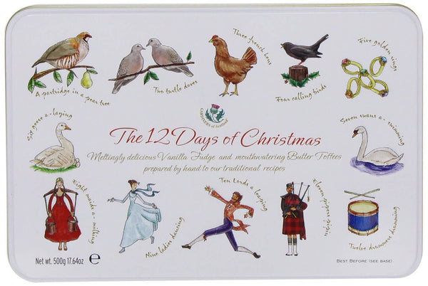 The 12 Days of Christmas Vanilla Fudge Tin