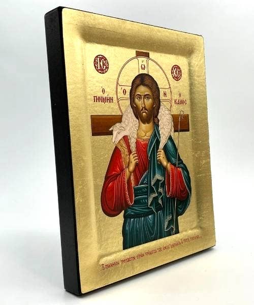 The Art of the Icon - Jesus Christ Good Shepherd Silk Screen Icon: 29 x 23 cm / 11.4x 9.1 in