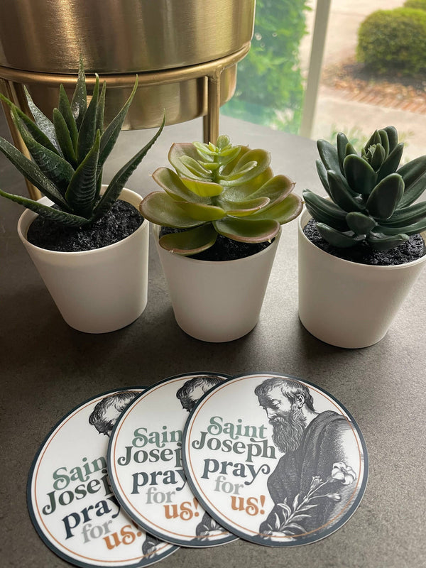 The Stump of Jesse - St. Joseph Pray For Us Catholic Sticker