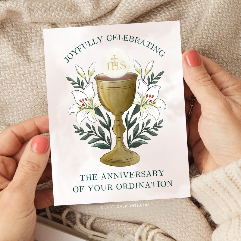 Just Love Prints - Catholic Stickers & Gifts - Ordination Anniversary Greeting Card
