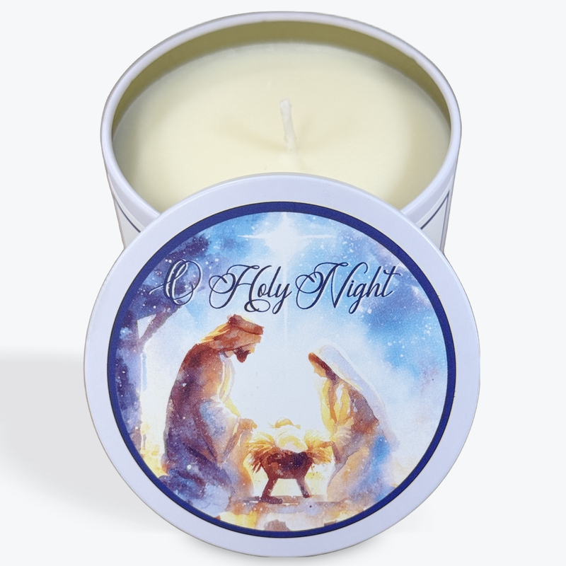 Abba Christian Products - O Holy Night - 8oz Holiday Tin Candle