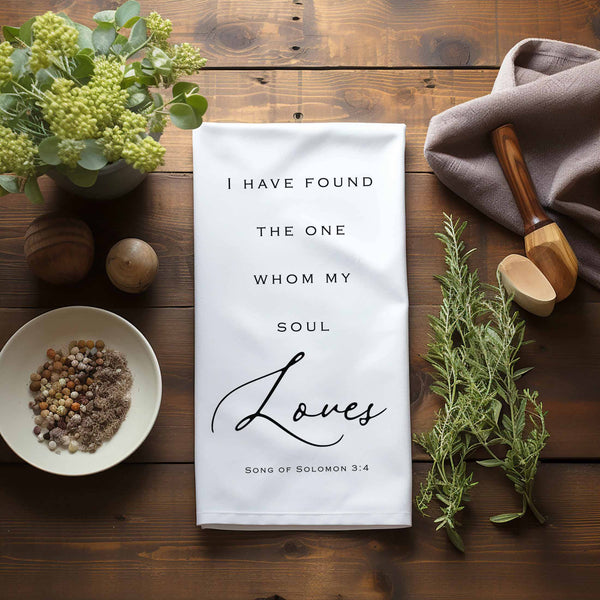 Wedding Kitchen Towel - One Whom My Soul Loves