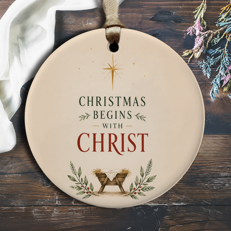 Capytini - Christmas Begins With Christ Manger Scene Ornament