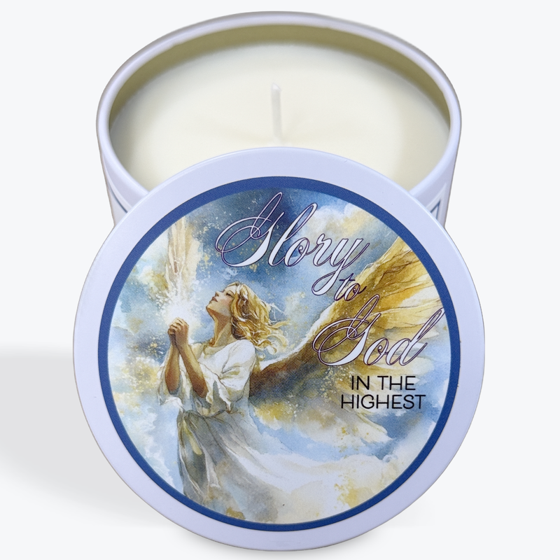 Abba Christian Products - Glory to God - 8oz Holiday Tin Candle