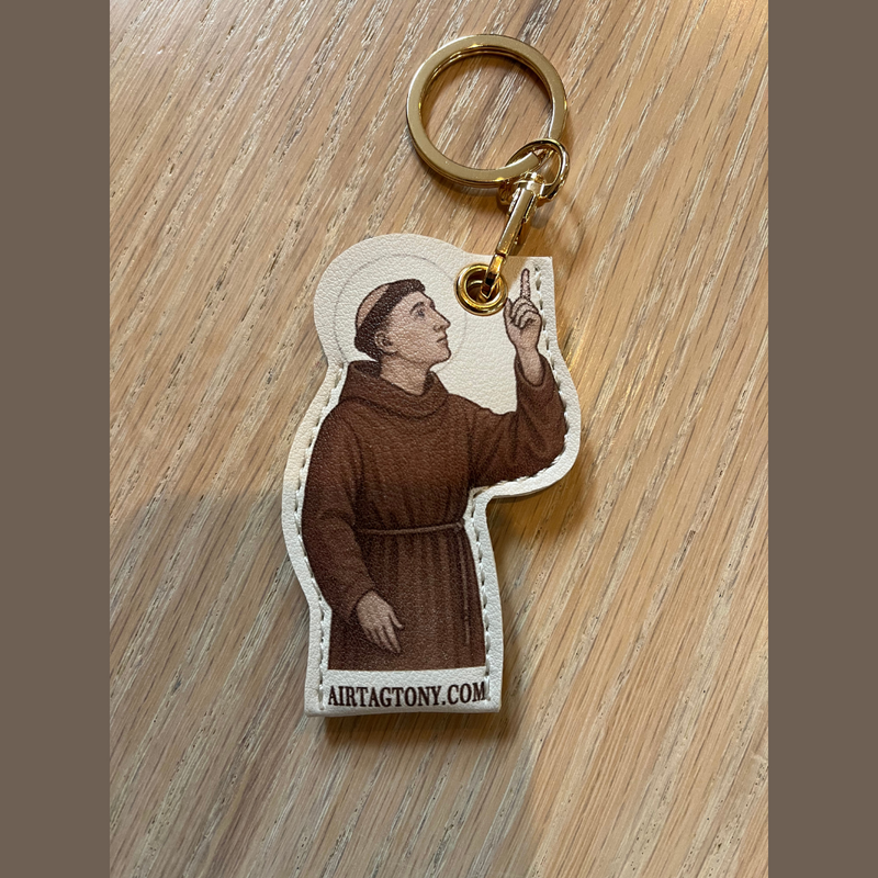 St. Anthony "Found Em" AirTag Holder Keychain