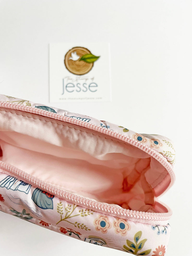 The Stump of Jesse - Our Lady of Lourdes lightweight waterproof puffer pouch