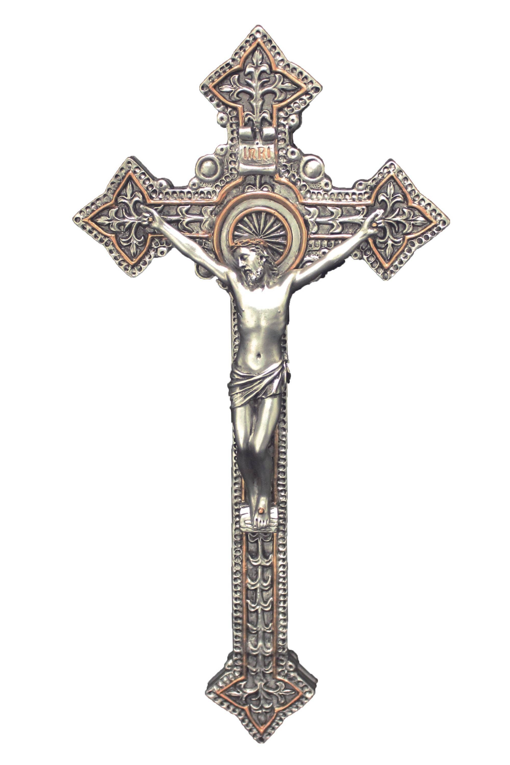 Goldscheider of Vienna - Crucifix in Pewter Style 9