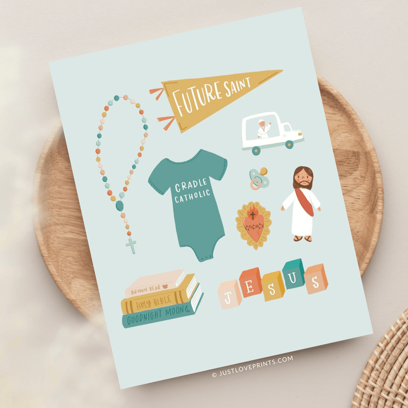 Just Love Prints - Catholic Baby Greeting Card
