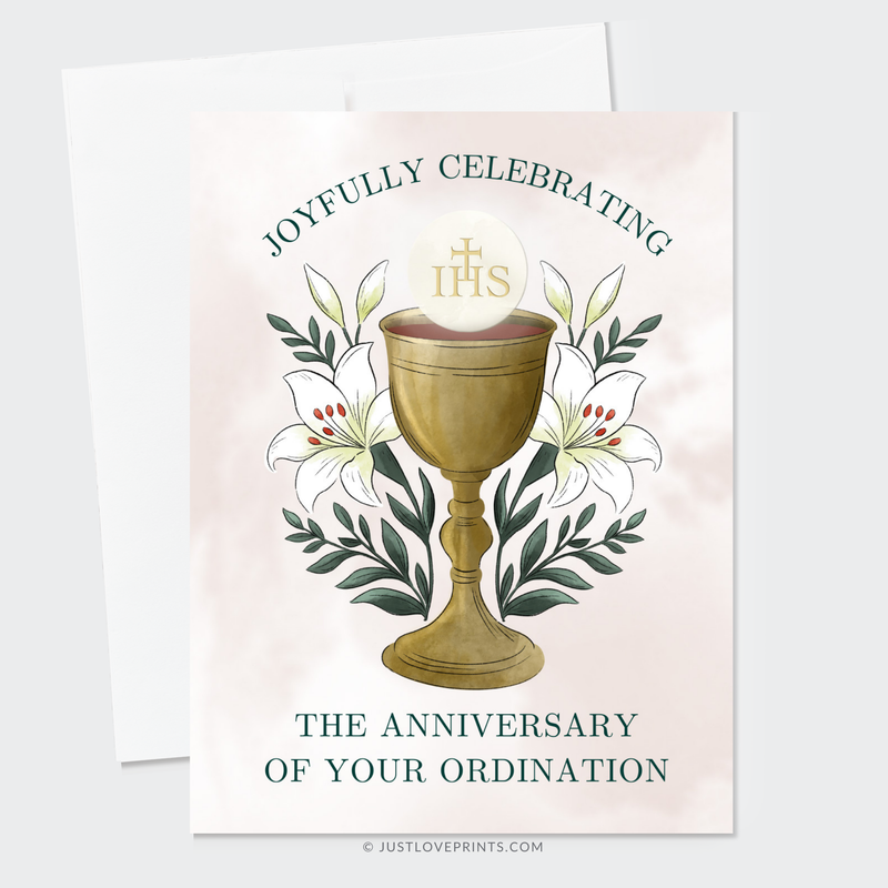 Just Love Prints - Catholic Stickers & Gifts - Ordination Anniversary Greeting Card