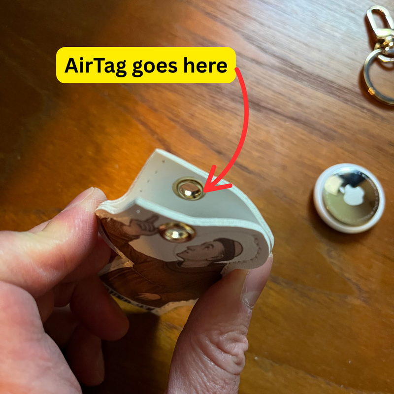 St. Anthony "Found Em" AirTag Holder Keychain