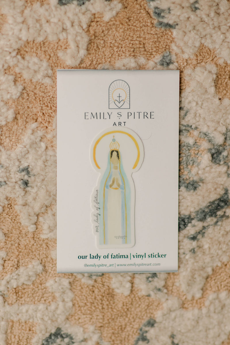 Emily S Pitre Art - Our Lady of Fatima Sticker