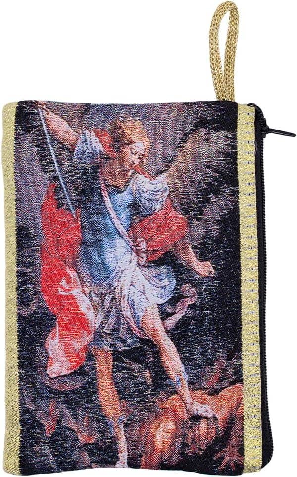 Village Gift Importers -  Saint Carlo Acutis and Saint Michael Rosary Pouch