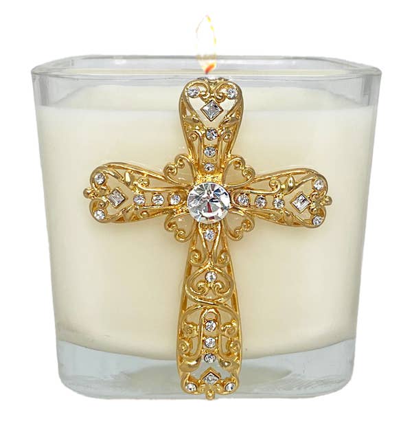 Abba Christian Products - FRANKINCENSE & MYRRH - 12oz CROSS CANDLE