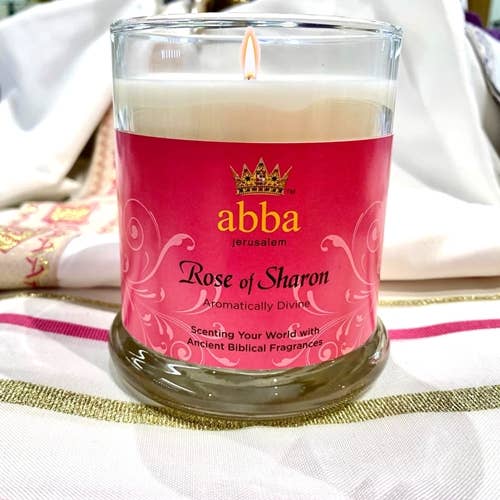 Abba Christian Products - Rose 10oz Glass Candle