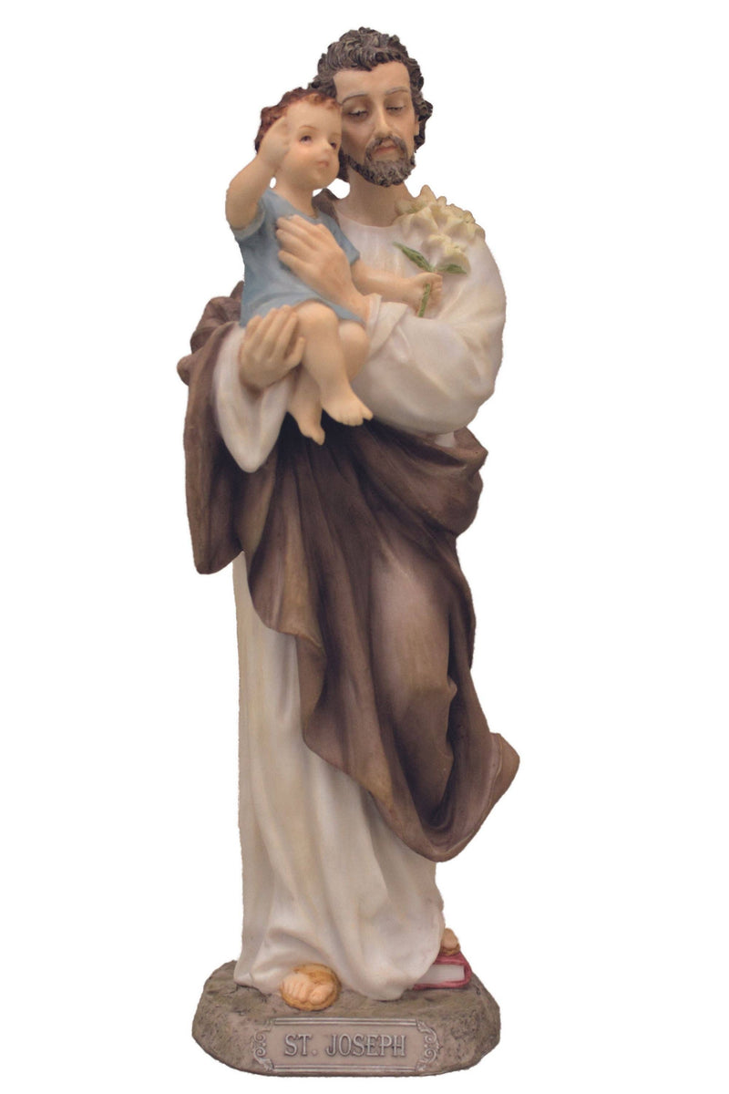 Goldscheider of Vienna - St. Joseph & Child Statue in Color 8"