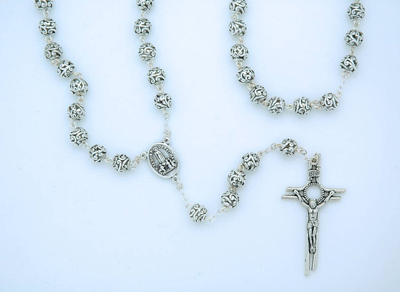 Contreras Designs - P4126- Silver Filigree Rosary