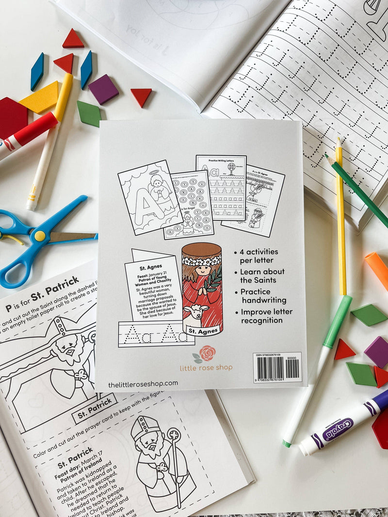 The Little Rose Shop - Catholic ABC Preschool Kindergarten Activity Workbook