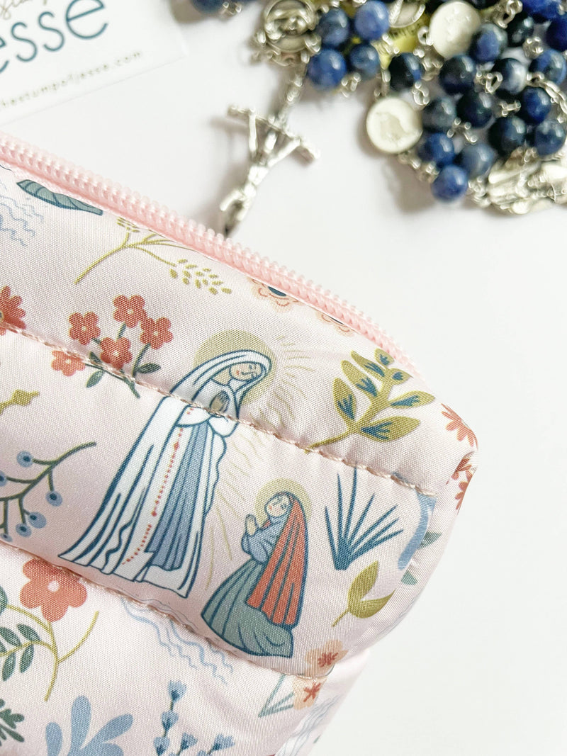 The Stump of Jesse - Our Lady of Lourdes lightweight waterproof puffer pouch