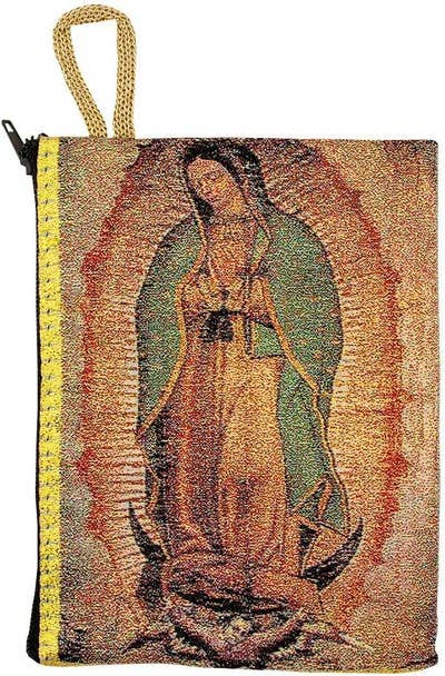 Village Gift Importers - Large Tapestry Rosary Pouch - Our Lady of Guadalupe Design