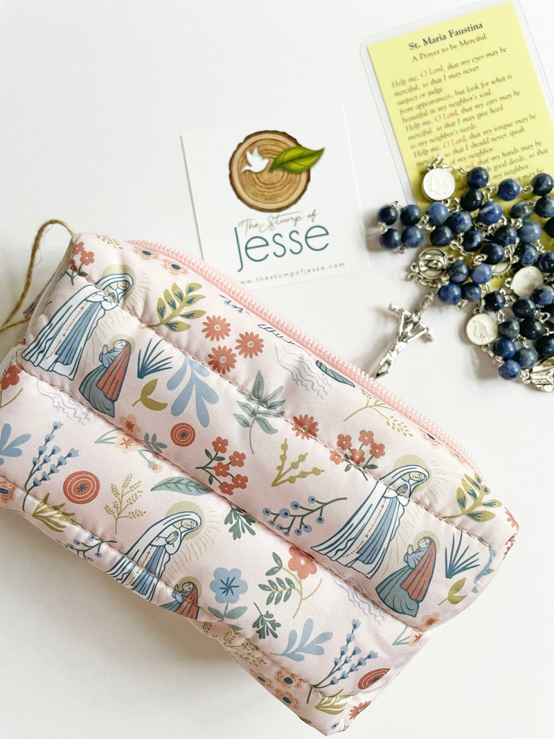 The Stump of Jesse - Our Lady of Lourdes lightweight waterproof puffer pouch
