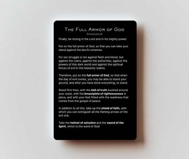 The Full Armor of God Premium Metal Prayer Card