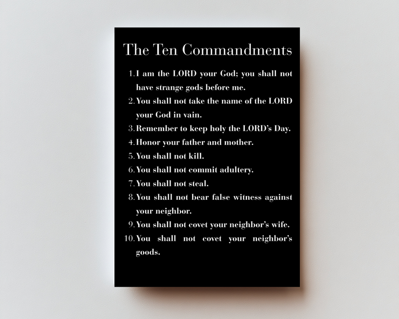 10 Commandments Premium Metal Prayer Card