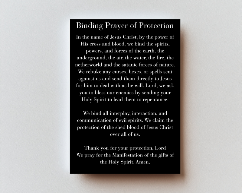 Binding Prayer of Protection Premium Metal Prayer Card
