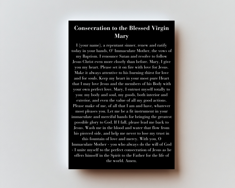 Consecration to the Blessed Virgin Mary Premium Metal Prayer Card