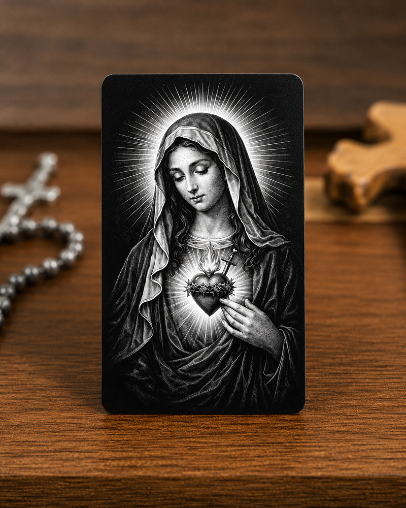 Consecration to the Blessed Virgin Mary Premium Metal Prayer Card