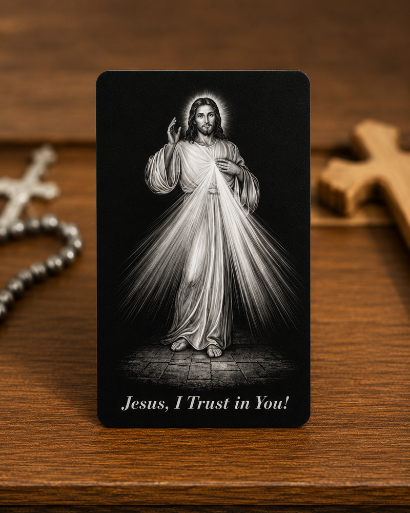 Divine Mercy Premium Metal Prayer Card