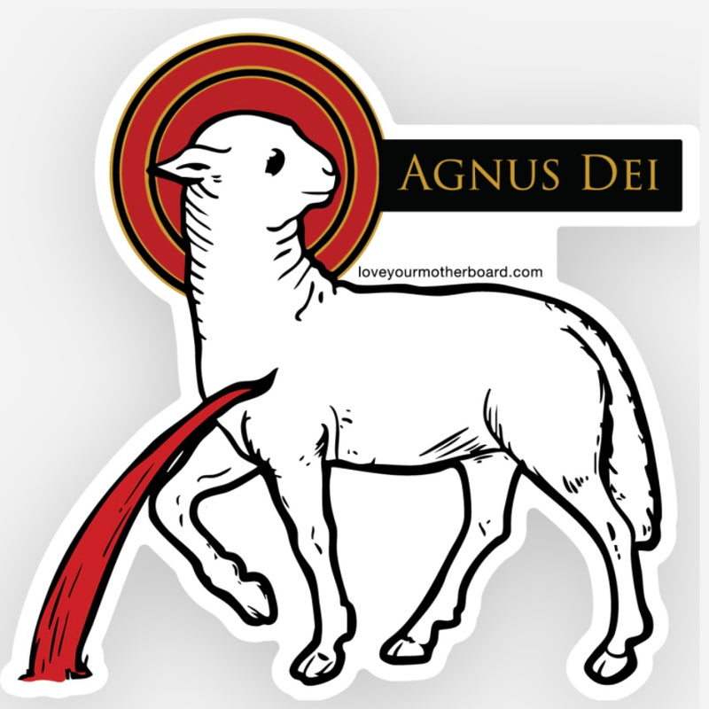 Red Agnus Dei (Lamb of God) Sticker Decal - NEW