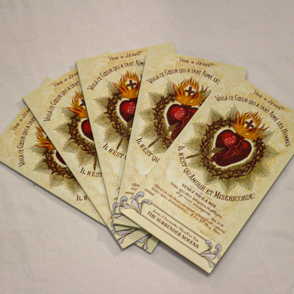 Large Font Surrender Novena Trifold Holy Cards (8" X 4.25" folded)