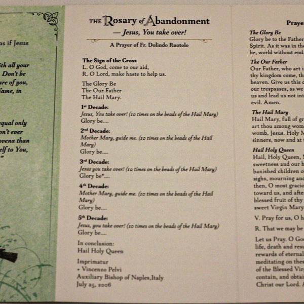 Large Font The Rosary of Abandonment - Jesus, You take over! NEW, A Prayer of Fr Dolindo Ruotolo