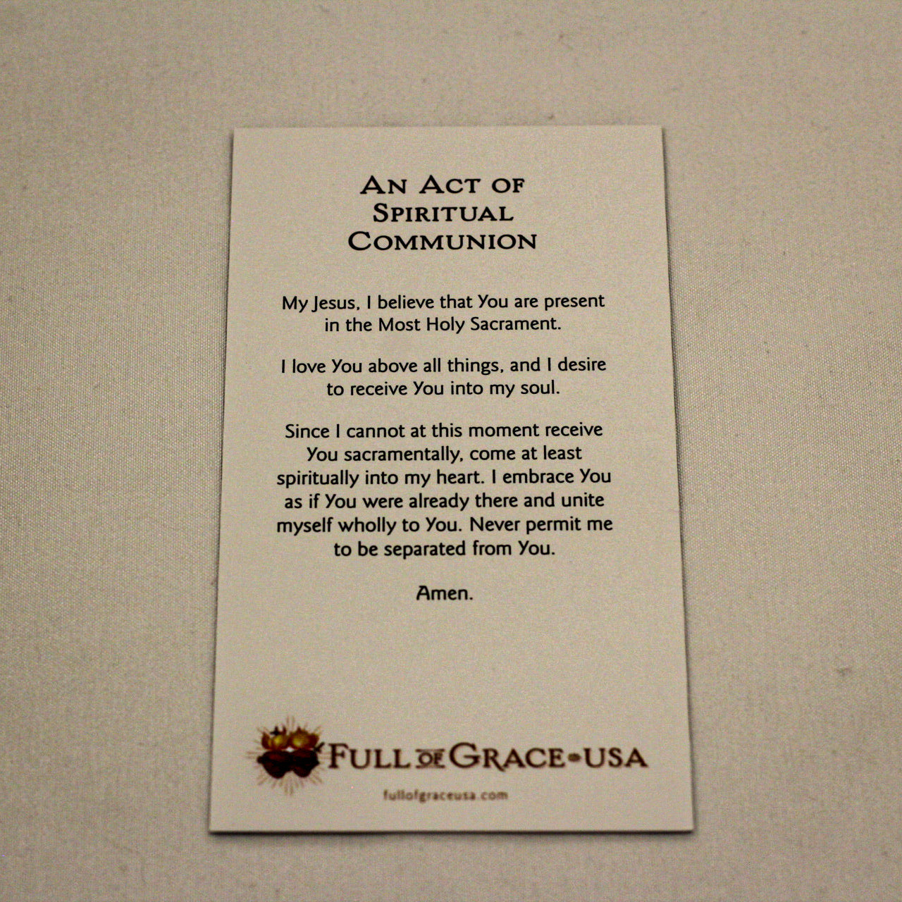 An Act of Spiritual Communion Holy Cards