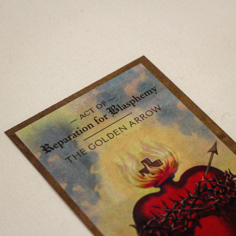 Act of Reparation for Blasphemy - THE GOLDEN ARROW Holy Card.