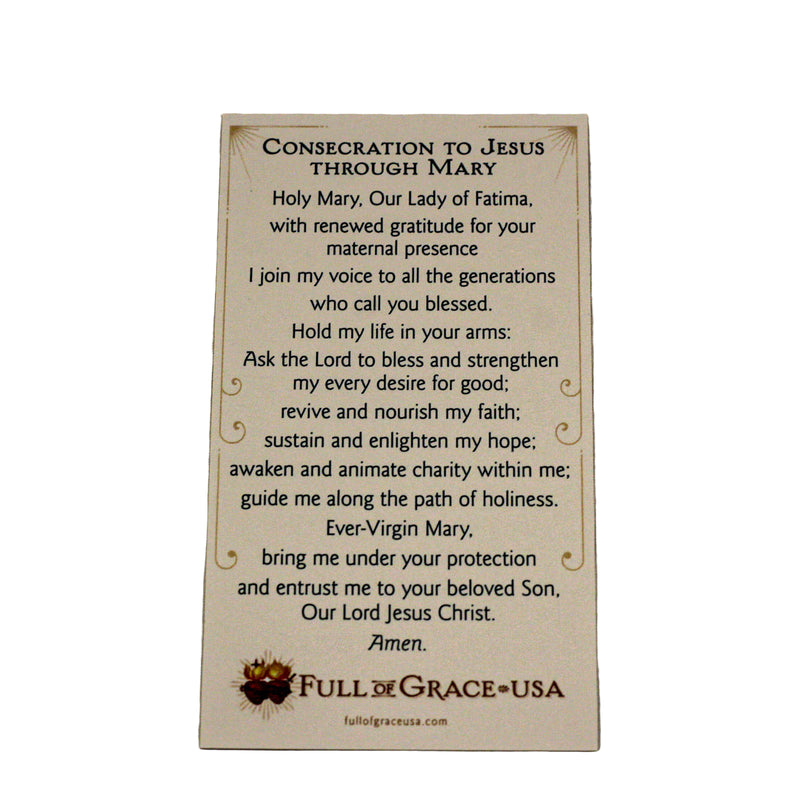 Consecration to Jesus through Mary Holy Card - Gold Version