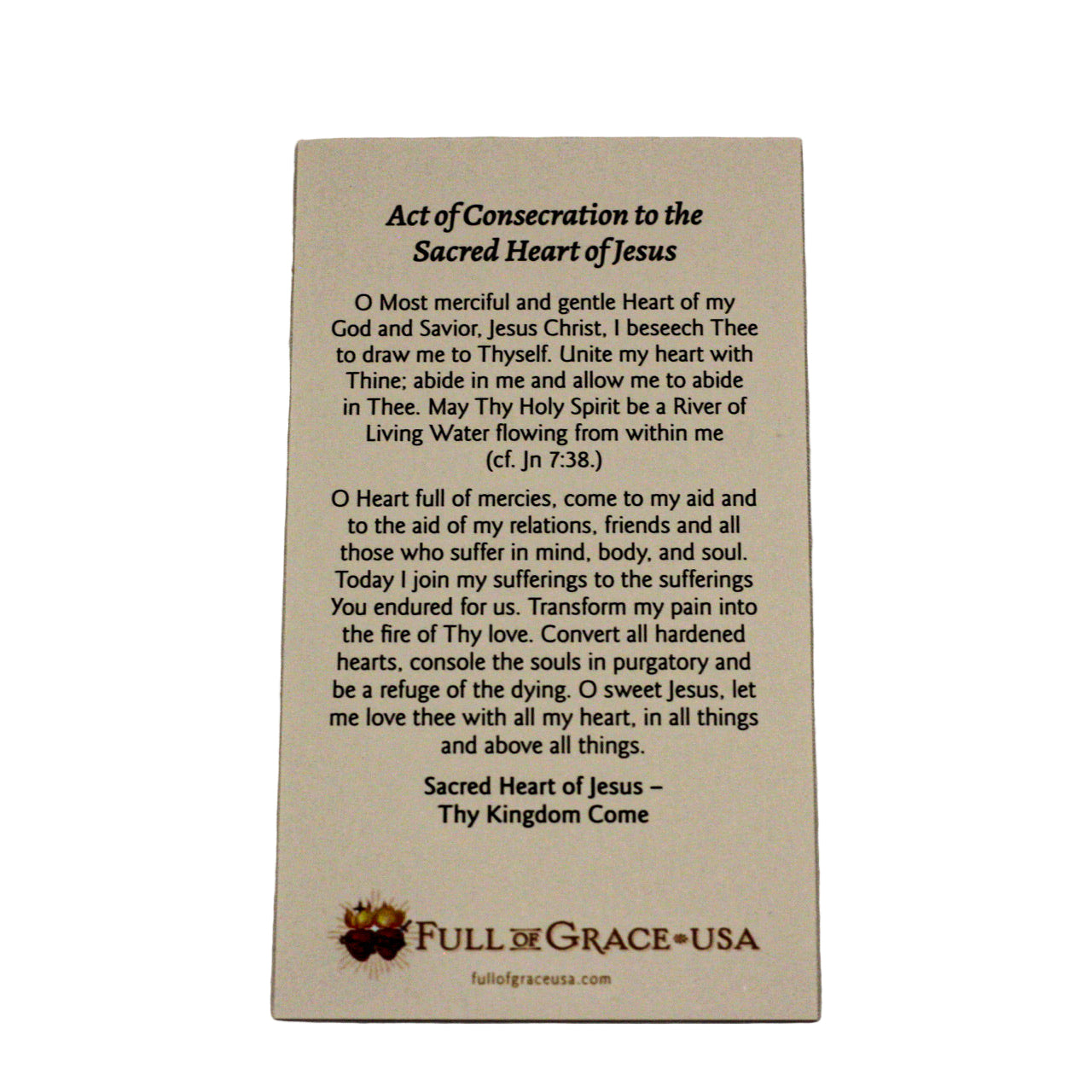 Act of Consecration to the Sacred Heart of Jesus Holy Card, NEW