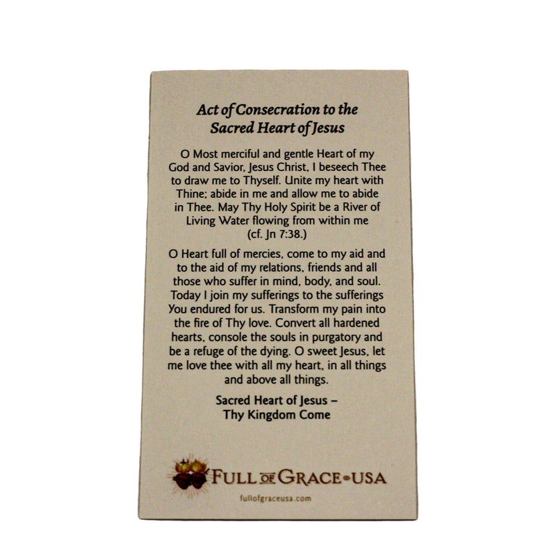 Act of Consecration to the Sacred Heart of Jesus Holy Card, NEW