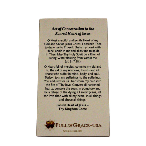 Act of Consecration to the Sacred Heart of Jesus Holy Card, NEW