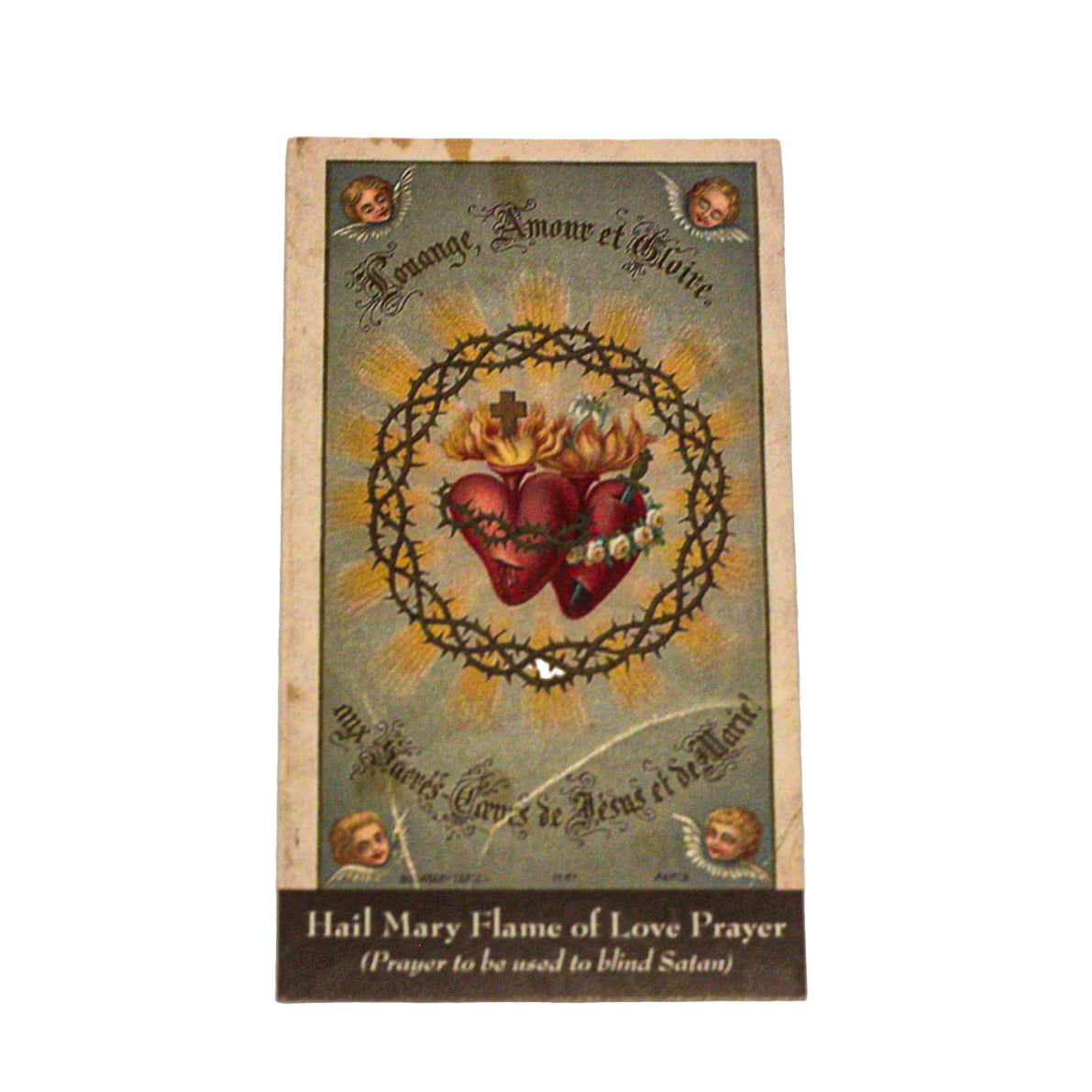 Hail Mary Flame of Love Holy Cards