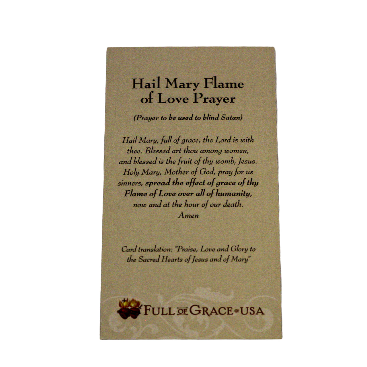 Hail Mary Flame of Love Holy Cards
