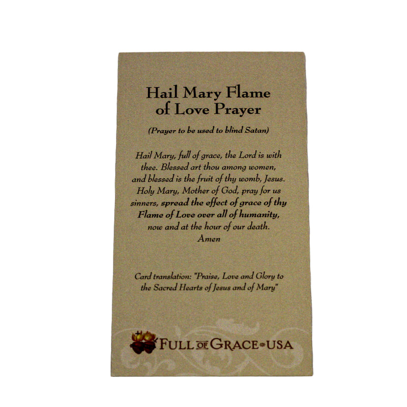 Hail Mary Flame of Love Holy Cards