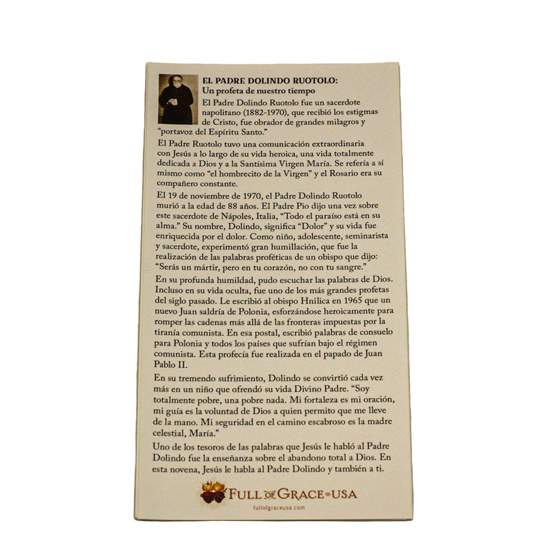 Novena de la Entrega – Tríptico de estampa/The Surrender Novena SPANISH version Trifold Holy Cards (3" X 5")