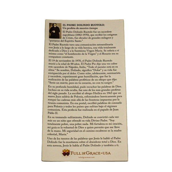 Novena de la Entrega – Tríptico de estampa/The Surrender Novena SPANISH version Trifold Holy Cards (3" X 5")