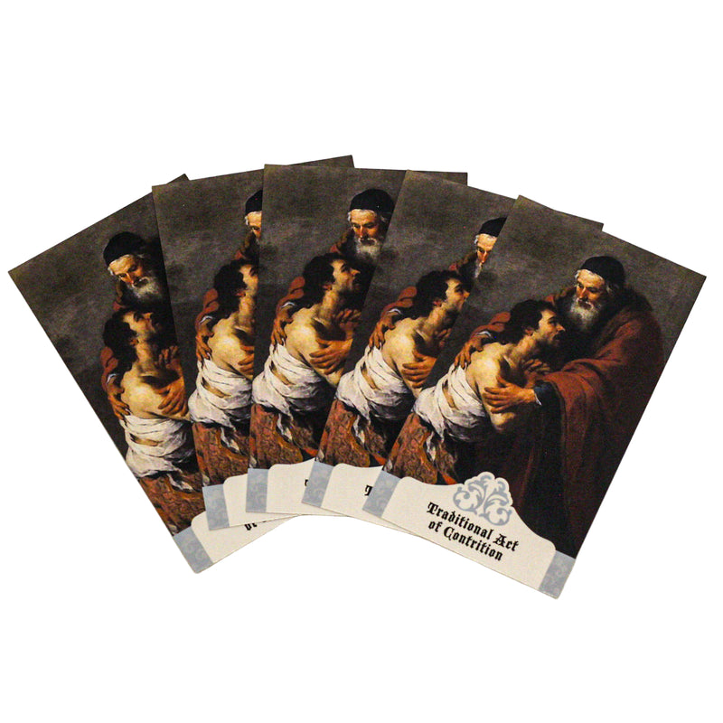 Traditional Act of Contrition Holy Card.