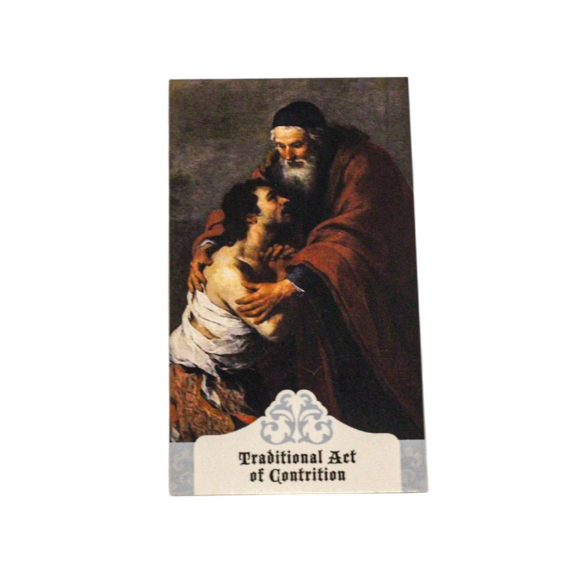 Traditional Act of Contrition Holy Card.
